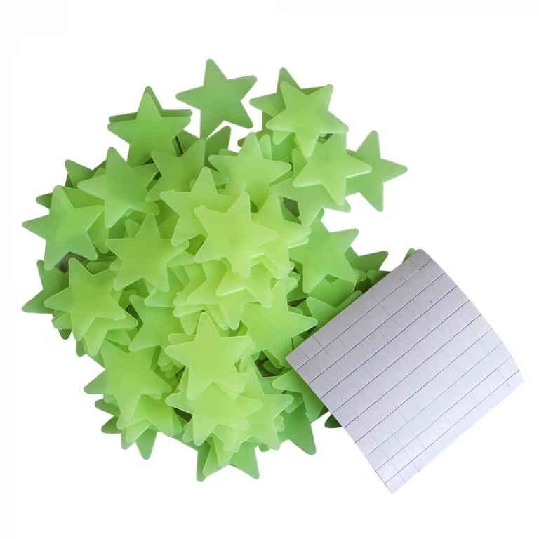 Balíček 100 fosforeskujících hvězdiček, ideální do dětského pokoje