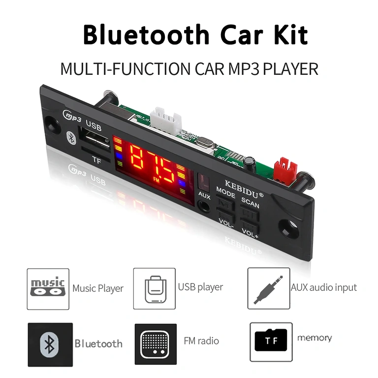Bluetooth audio modul do auta s napájením 12V