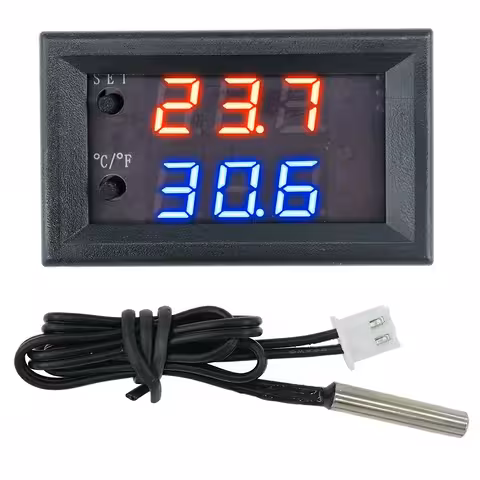 Digitální termostat s čidlem a relé 12V – regulace teploty pro inkubátor, vejce, líheň, akvárium