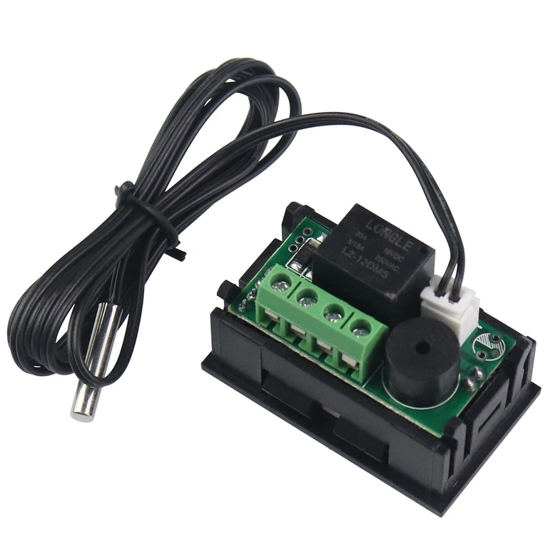 Termostat s relé 7A pro 12V aplikace Termostat s relé pro ovládání topení a chlazení 12V