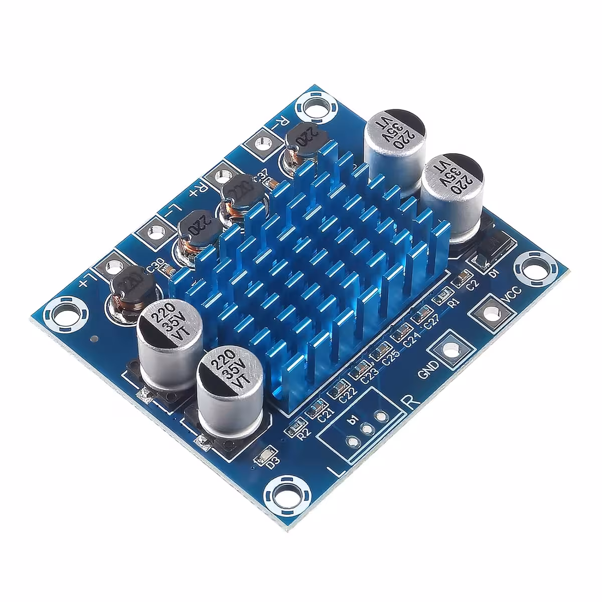 Detail chladičů pro zesilovač auta XH-A232