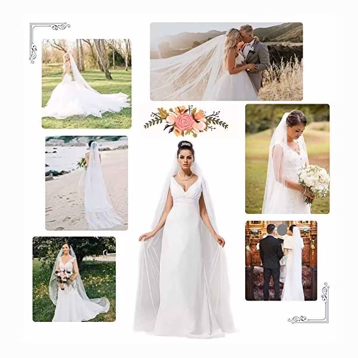 Jemný a elegantní bílý závoj, ideální pro výjimečné svatební šaty