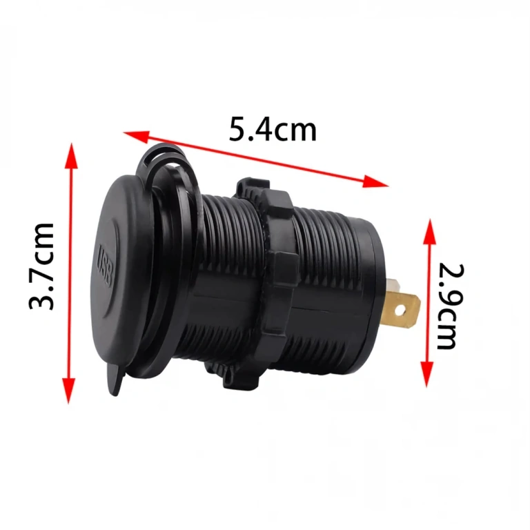 USB zásuvka se 2 porty pro panel Dvojitý USB port pro montáž na palubní desku auta, motocyklu nebo lodi