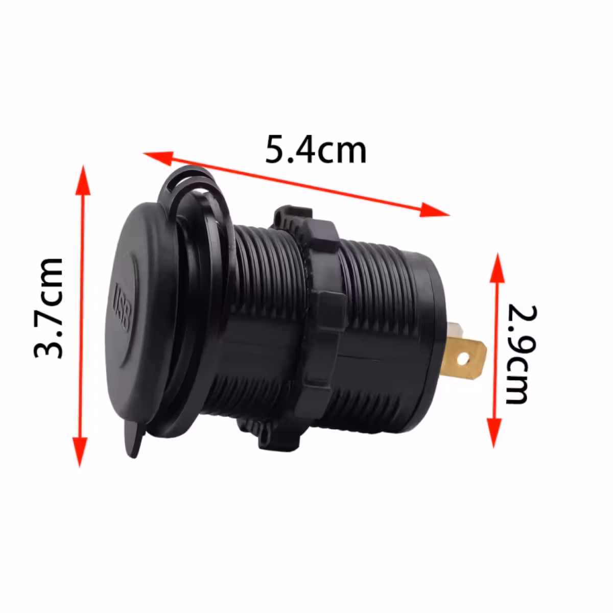 Dvojitý USB port pro montáž na palubní desku auta, motocyklu nebo lodi