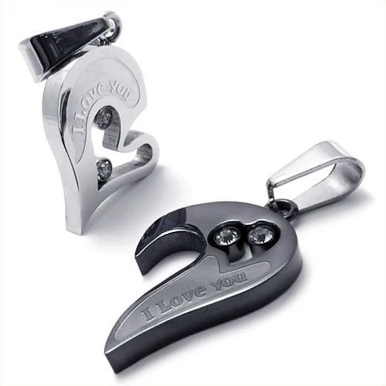 Dva přívěsky srdce pro páry Dva přívěsky srdce pro zamilované páry