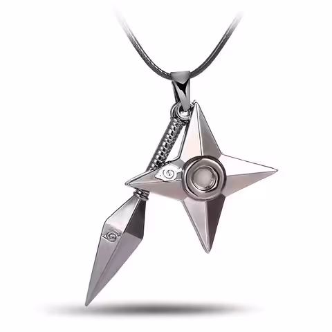 Řetízek cosplay Naruto Uzumaki s kunai a shurikenem – anime doplněk