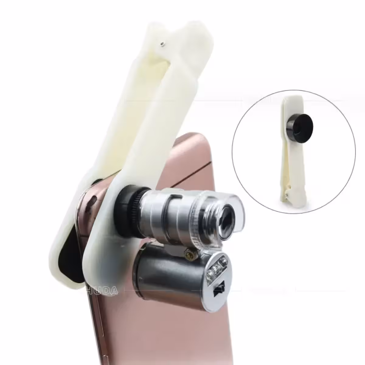 Mikroskop s adaptérem pro telefon pro fotografování mikroskopických detailů