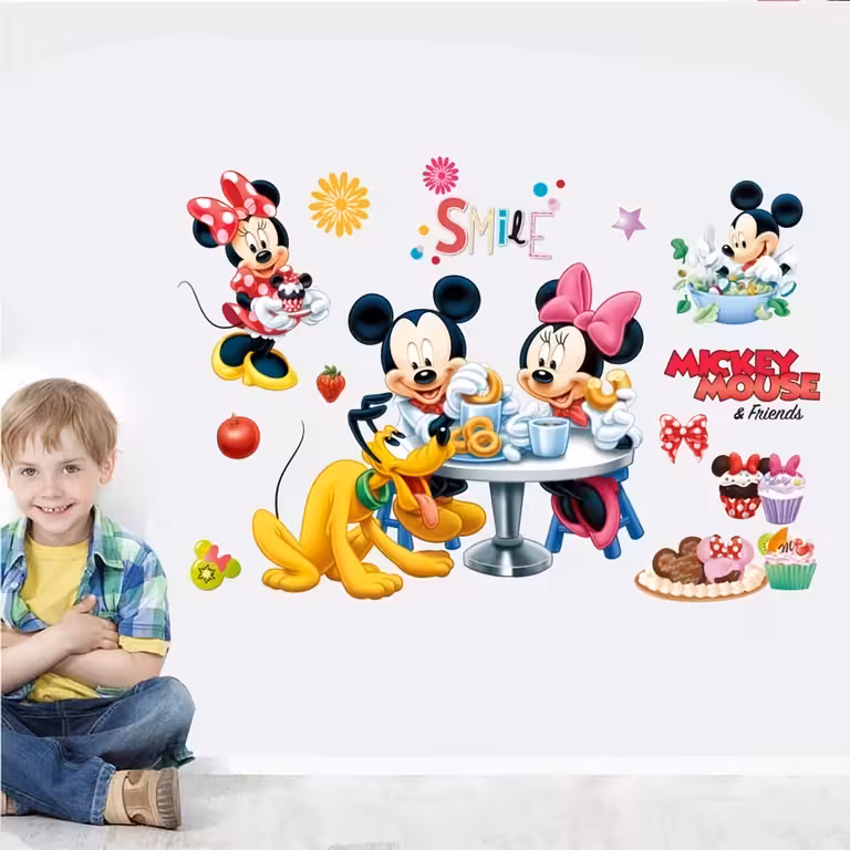 Samolepka na zeď Mickey Mouse samolepicí dekorace do dětského pokoje nebo pro miminko