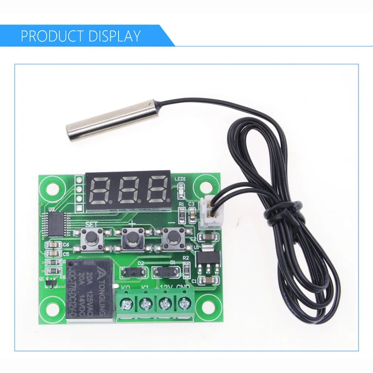 Digitální displej se zobrazením teploty s desetinnými místy pro termostat W1209