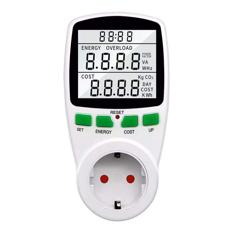 Profesionální digitální wattmetr pro měření spotřeby elektrické energie v zásuvce