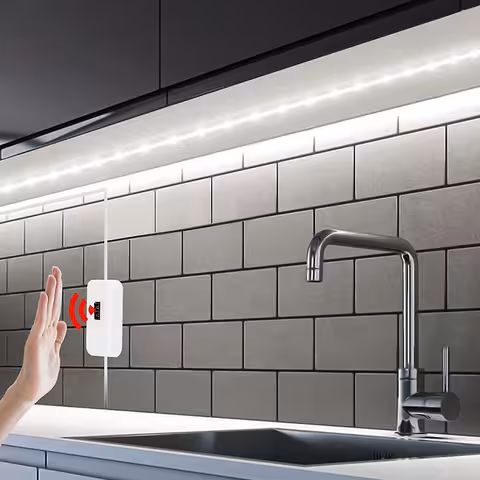LED pásek studená bílá 3m s pohybovým senzorem USB 5V pro kuchyň a koupelnu