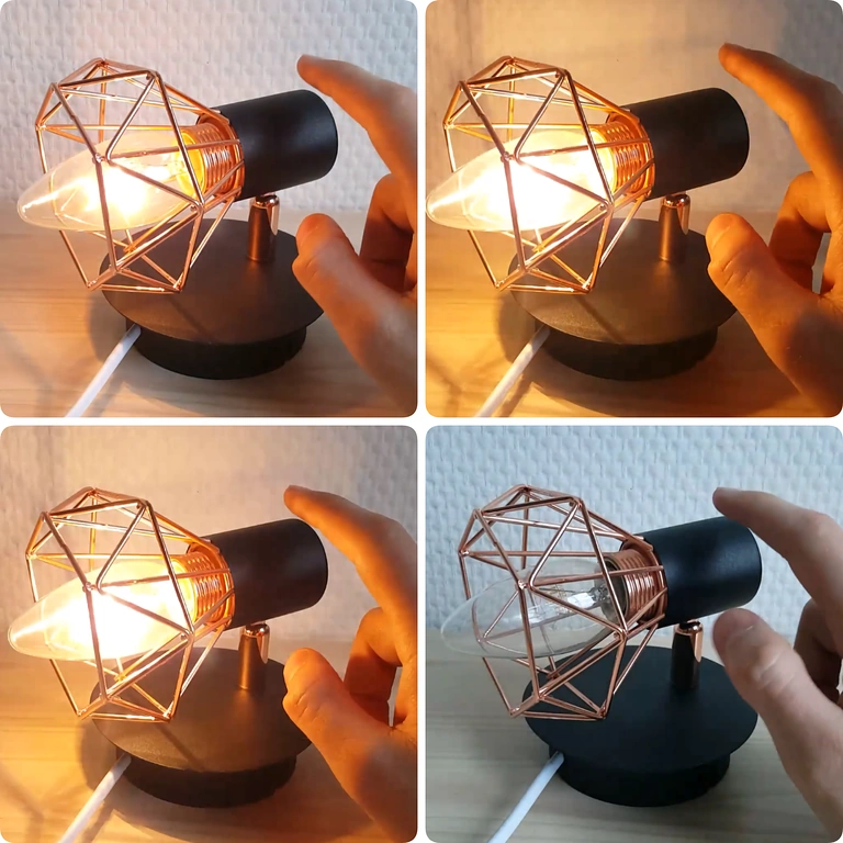 Schéma ukazující cyklus regulace: VYP → ZAP → SVĚTLEJŠÍ → MAX → VYP