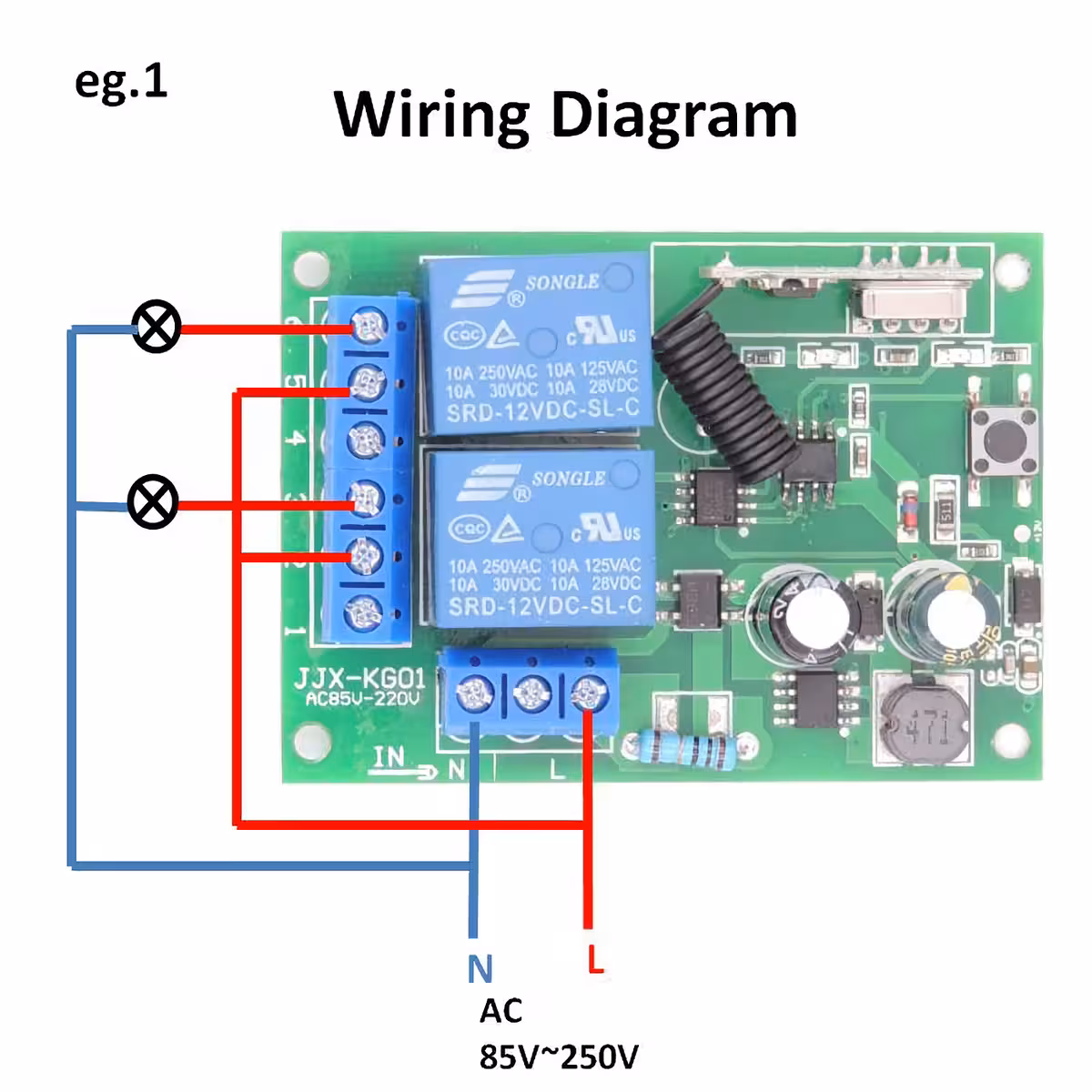 Bezdrátový spínač pro žárovky, ventilátory, čerpadla atd.