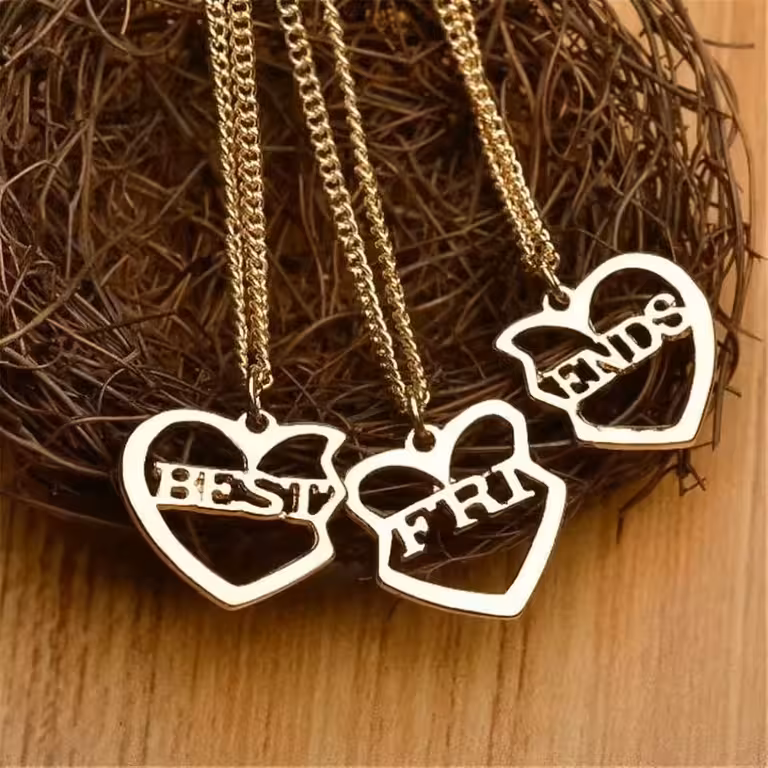Sada 3 řetízků BFF pro děti – náhrdelník 3 v 1 Best Friends Forever