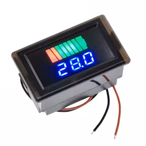 LED indikátor stavu baterie 12V 24V 48V 60V 72V – voltmetr pro auto, moto, kolo, koloběžku