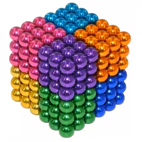Magnetické kuličky Neocube 5mm – sada 216 barevných dílků, antistresové, silné magnety