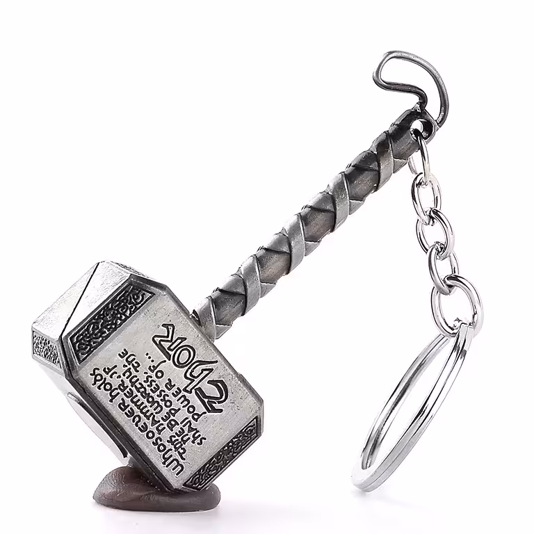 Klíčenka Thorovo kladivo – přívěsek Mjolnir, legendární kladivo boha hromu