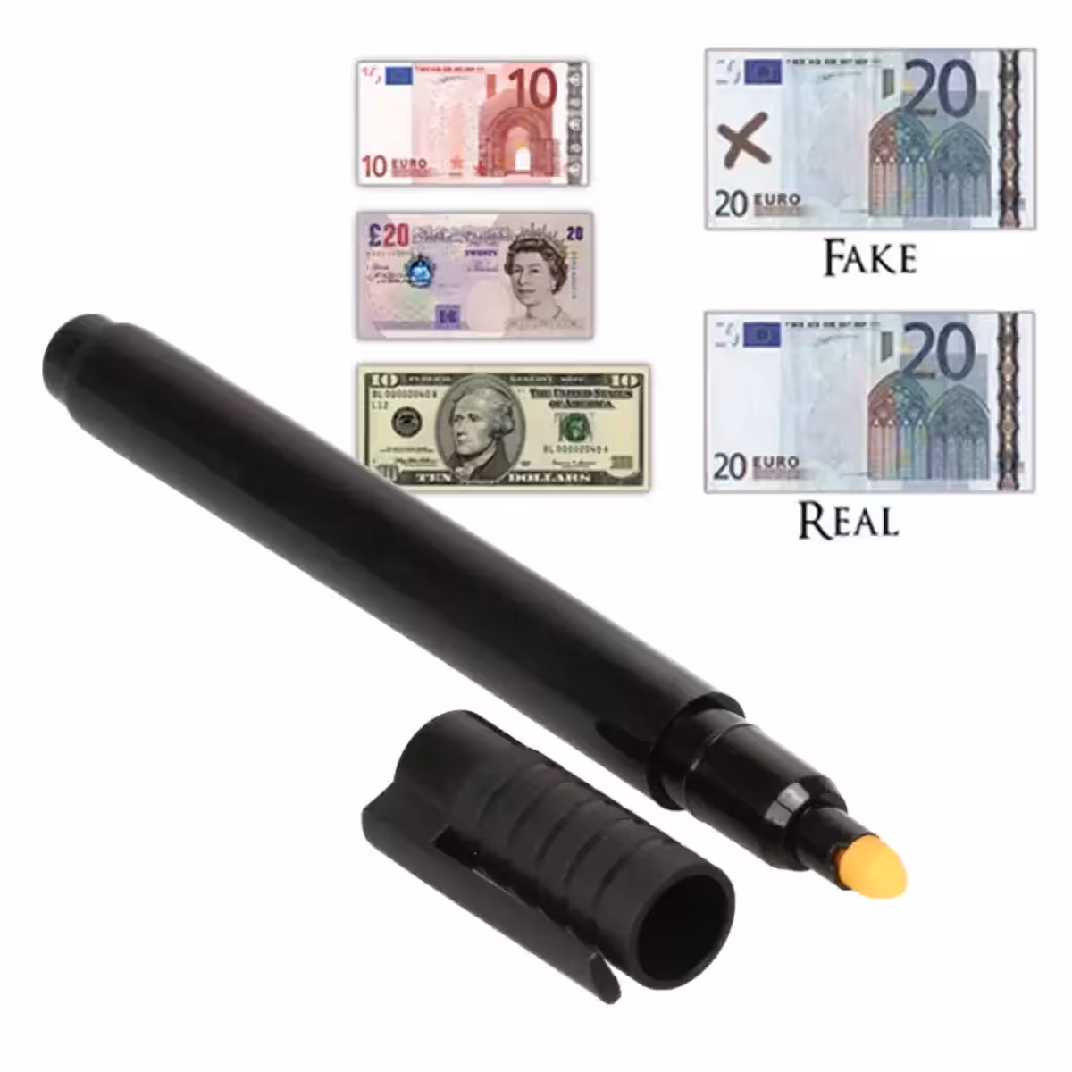 Marker pro ověřování bankovek, funguje bez UV světla