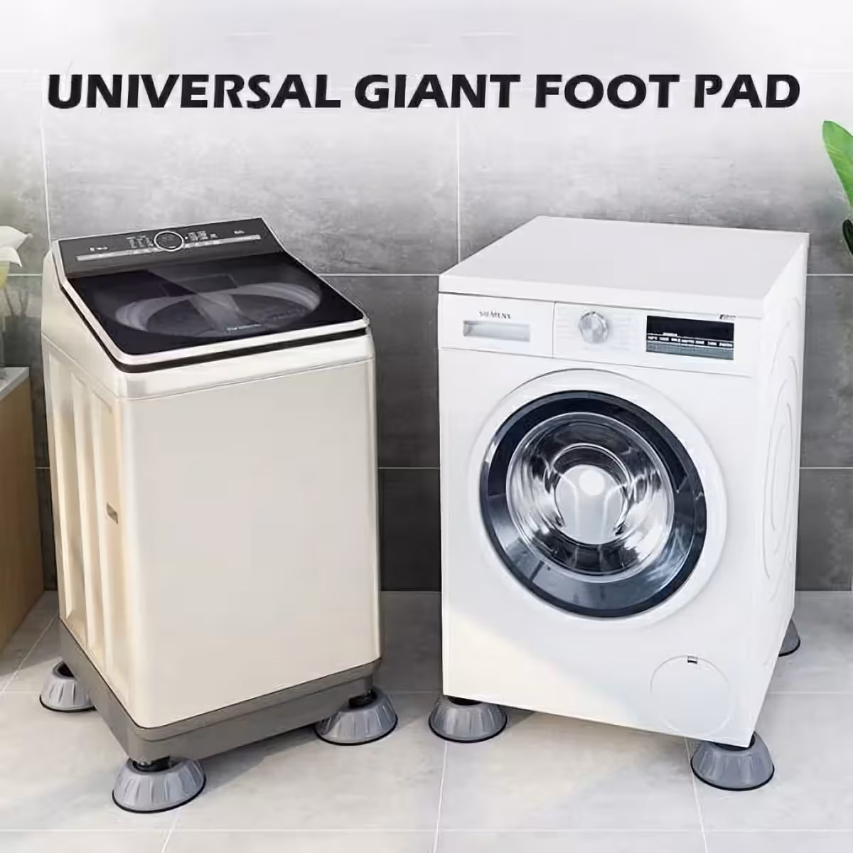 Šedý gumový držák pro snížení vibrací sušičky