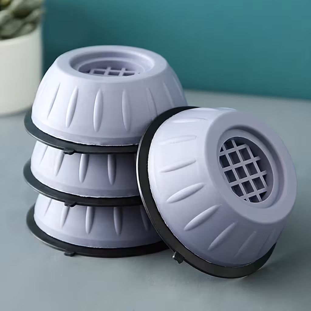 Sada 4 antivibračních gumových nožiček pod pračku a sušičku – proti hluku a skluzu