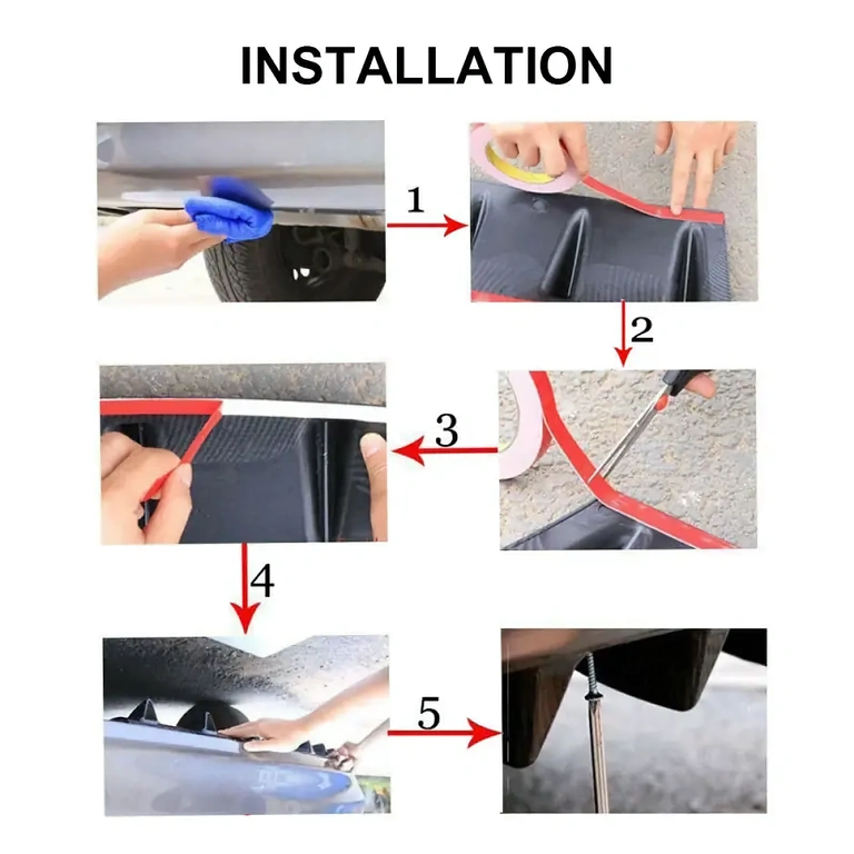 Univerzální spoiler pro zadní nárazník, snadná montáž a nastavení