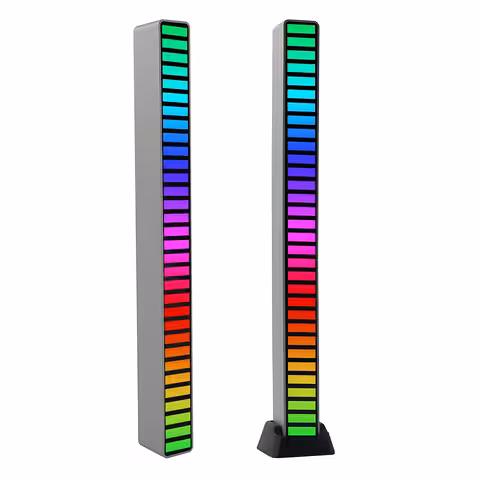 RGB LED světelný panel s hudební aktivací – VU metr, 32 LED, USB-C, působivé efekty