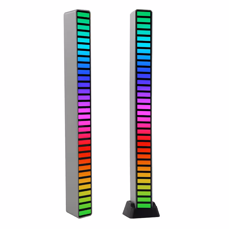 RGB LED světelný panel s hudební aktivací – VU metr, 32 LED, USB-C, působivé efekty