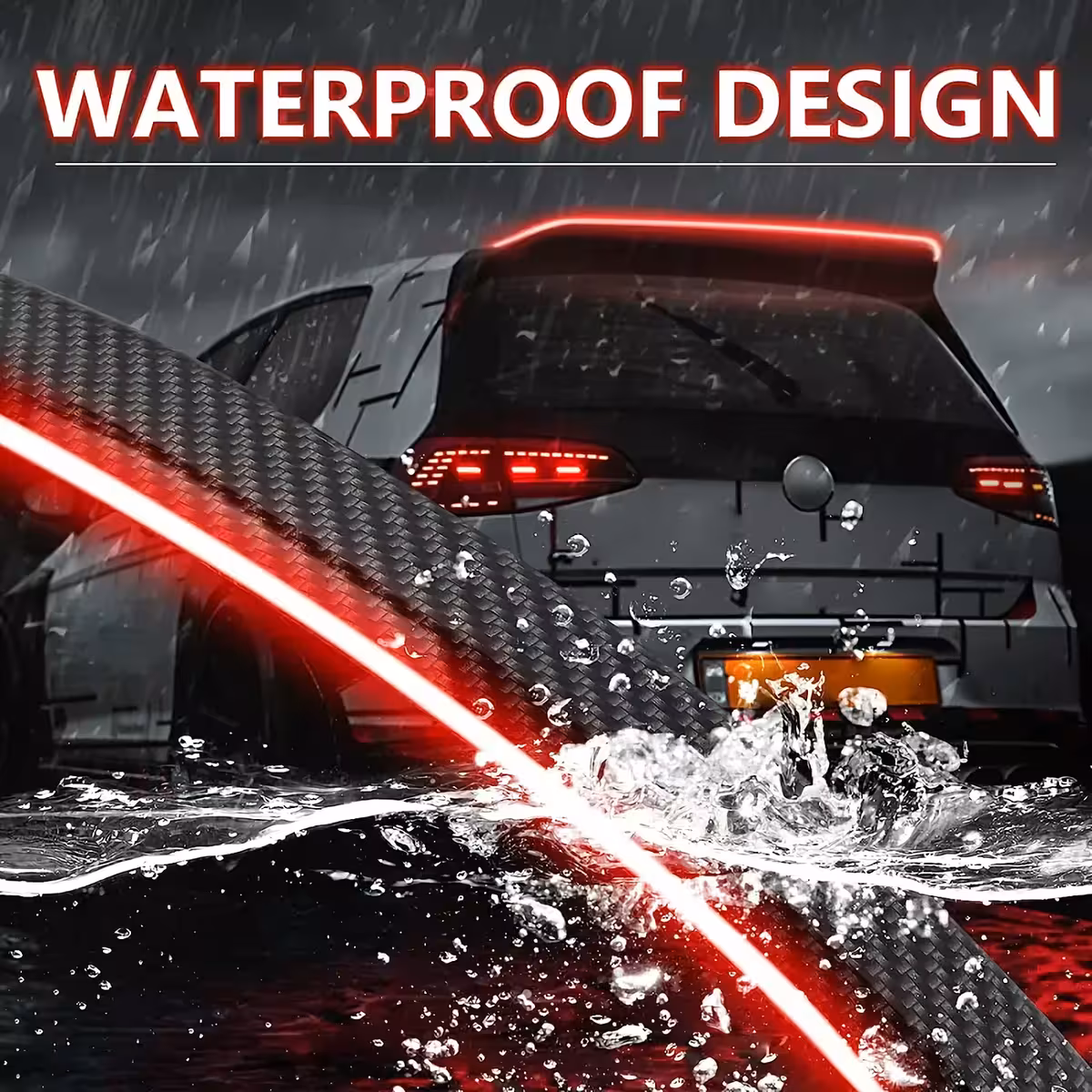 Prémiové karbonové křídlo s LED páskem pro osvětlení brzdy