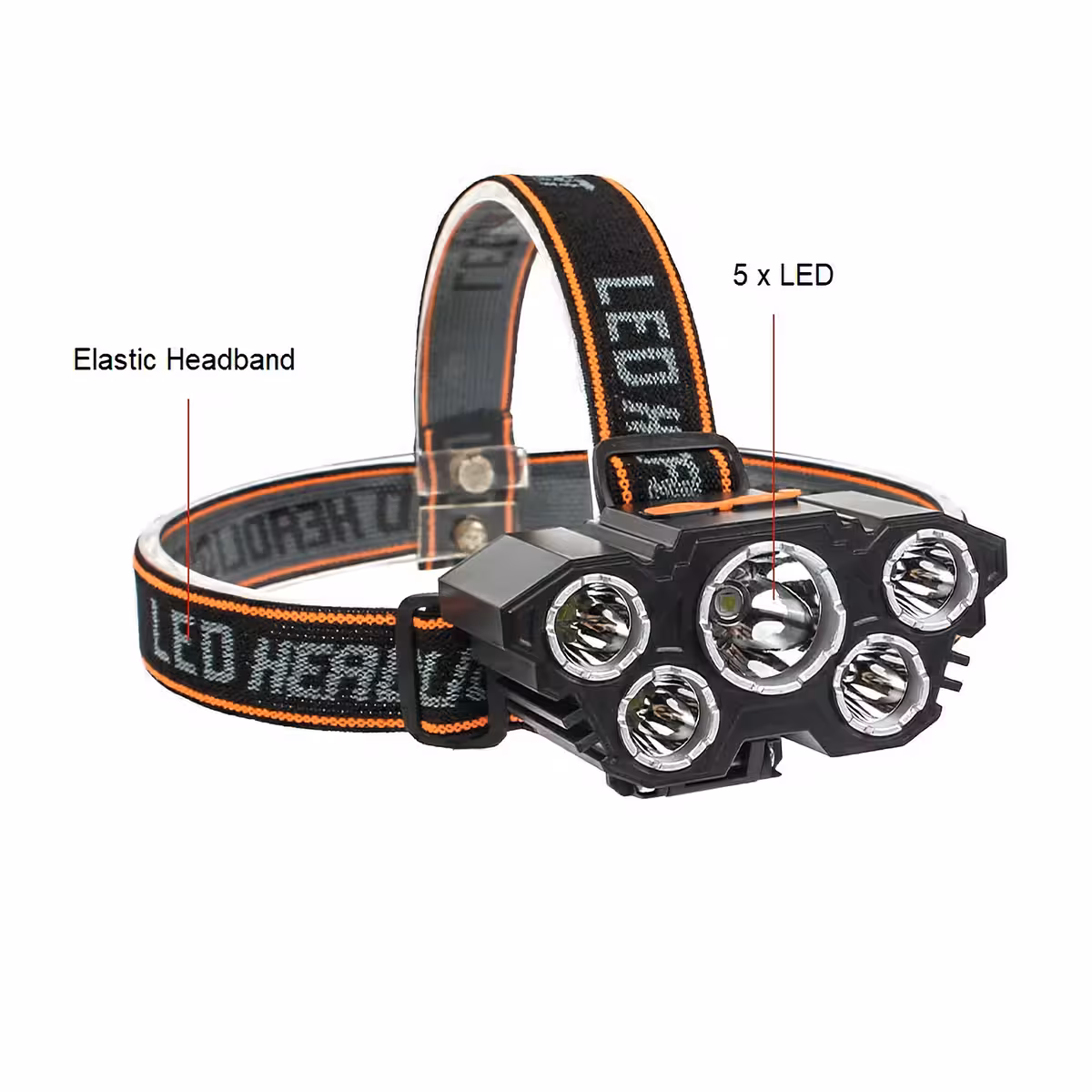 Čelovka s nastavitelným elastickým páskem pro pohodlí