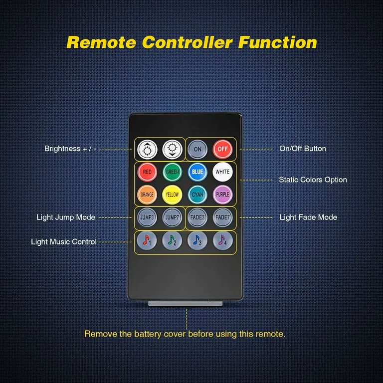 RGB LED pásek do auta s dálkovým ovládáním Sada interiérového osvětlení auta s dálkovým ovládáním a více barvami