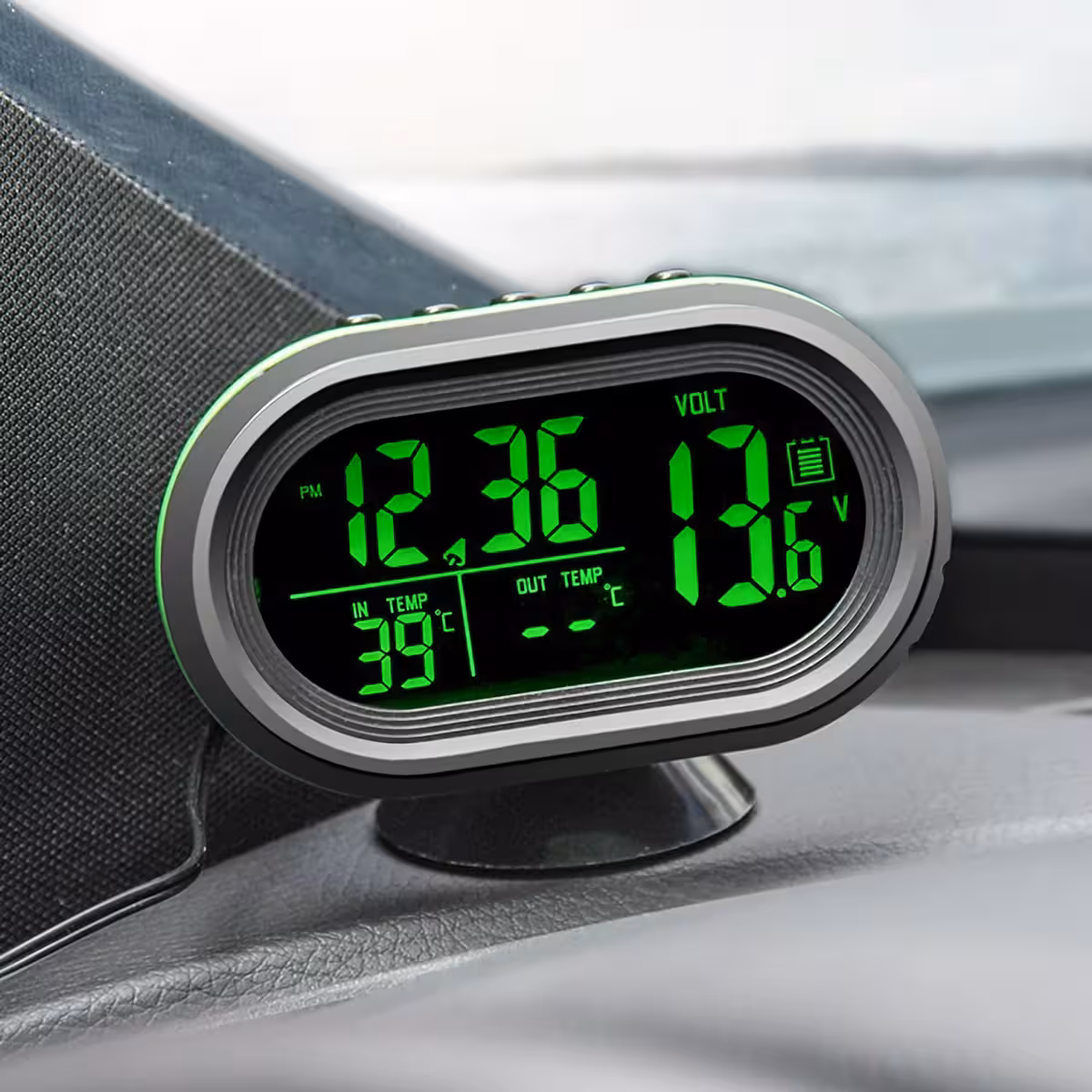 Auto hodiny s digitálním voltmetrem a teplotním senzorem