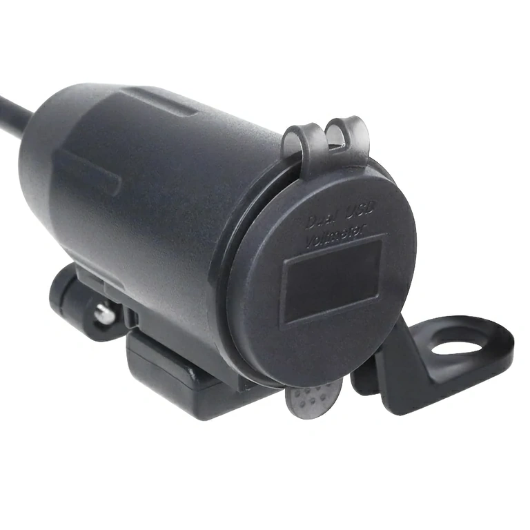 USB nabíječka s držákem na zrcátko Motocyklová nabíječka s držákem pro montáž na zpětné zrcátko