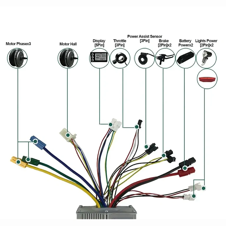 48V controller pro elektrickou koloběžku Controller kompatibilní s 48V bateriemi pro koloběžky