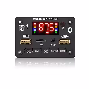 Modul audio Bluetooth 5.0 s FM rádiem, MP3 a stereo zesilovačem 2x40W 5V/12V
