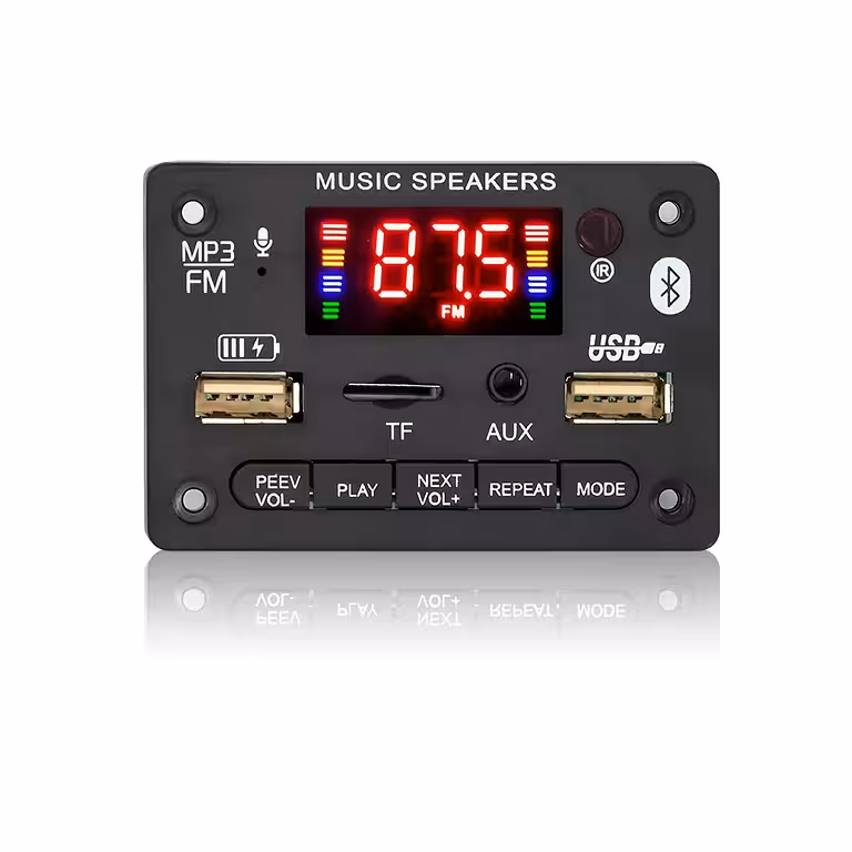 Modul audio Bluetooth 5.0 s FM rádiem, MP3 a stereo zesilovačem 2x40W 5V/12V