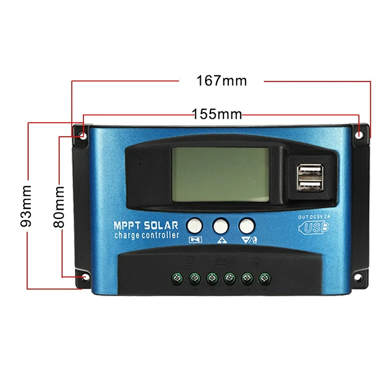Solární regulátor 100A s kompaktním designem Nabíjecí regulátor pro solární systémy s kompaktními rozměry