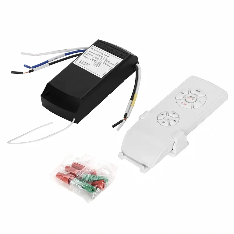 Dálkový ovladač s přijímačem 220V pro ventilátor nebo stmívatelný lustr