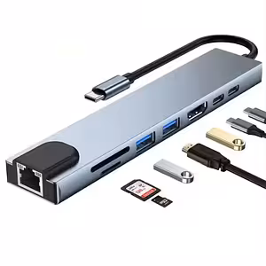 USB-C hub 8 v 1 s HDMI 4K, RJ45, USB 3.0 a Power Delivery pro MacBook, Dell, Lenovo