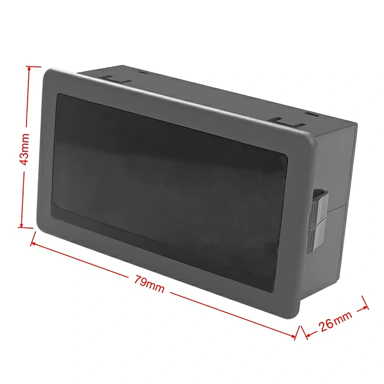 Rozměry digitálního tachometru zepředu Obrázek vnějších rozměrů elektronického tachometru