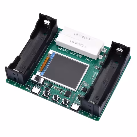 Tester baterií 18650 s barevným displejem, automatickým nabíjením a vybíjením – USB Type-C