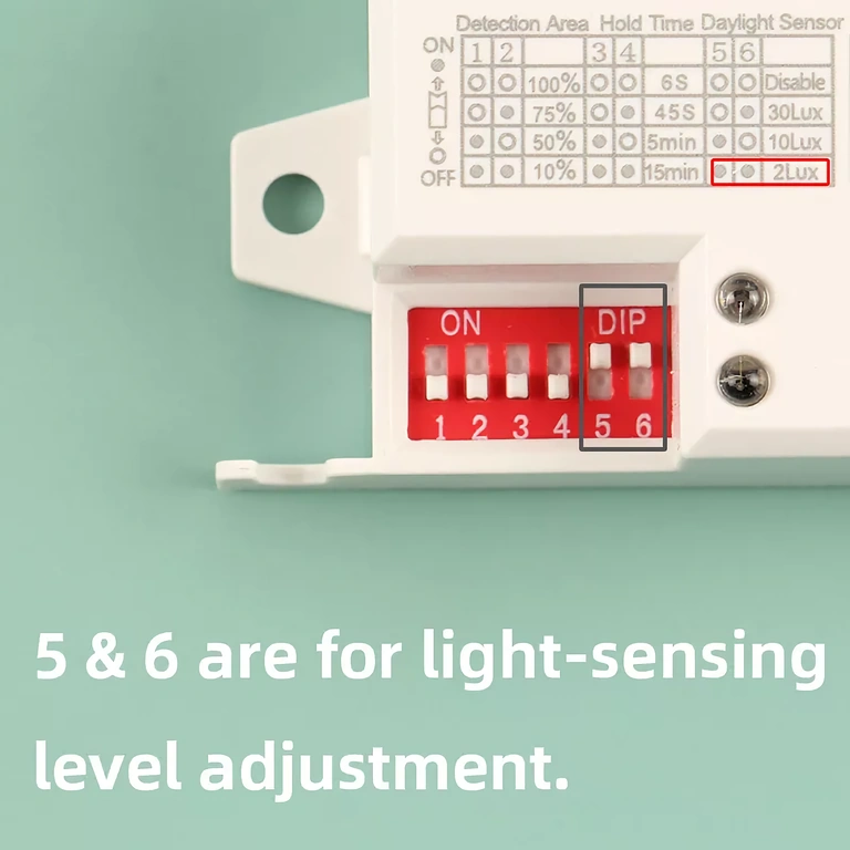 Volič světelného prahu od 2 do 2000 luxů pro soumrakový senzor