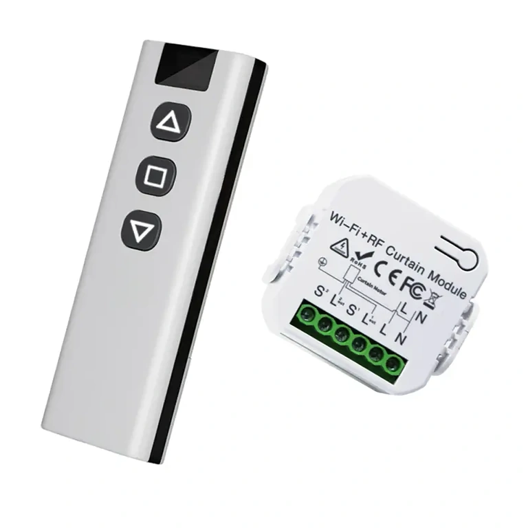 Detail chytrého dálkového ovladače pro závěsy, záclony nebo rolety