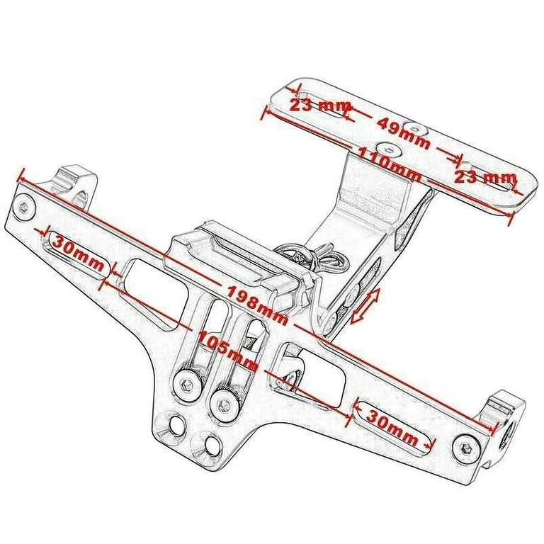Kompaktní držák registrační značky motocyklu Kompaktní držák motocyklové značky, ideální pro sportovní motocykly