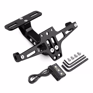 Sklopný držák SPZ moto s LED, univerzální sportovní