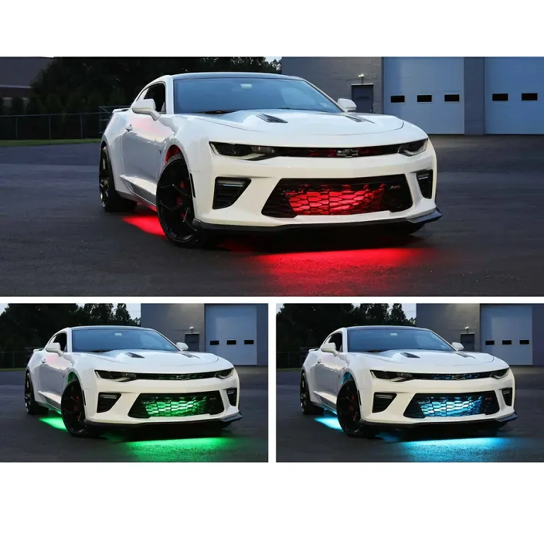 LED světla namontovaná pod auto pro vizuální efekt v noci