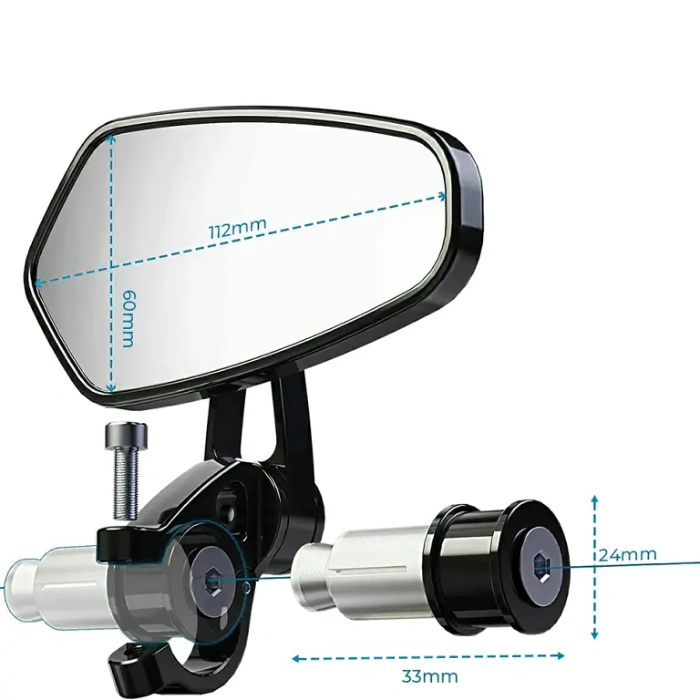 Sportovní zrcátka, montáž pod řídítka