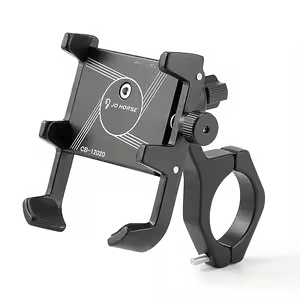 Nastavitelný držák telefonu pro motocykl, kolo, elektrokoloběžku a ATV – černý hliník