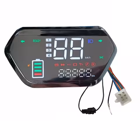 Digitální LCD displej pro elektrokoloběžku, elektrokolo, elektrický skútr, Harley a CityCoco – kompatibilní 48V, 60V, 72V