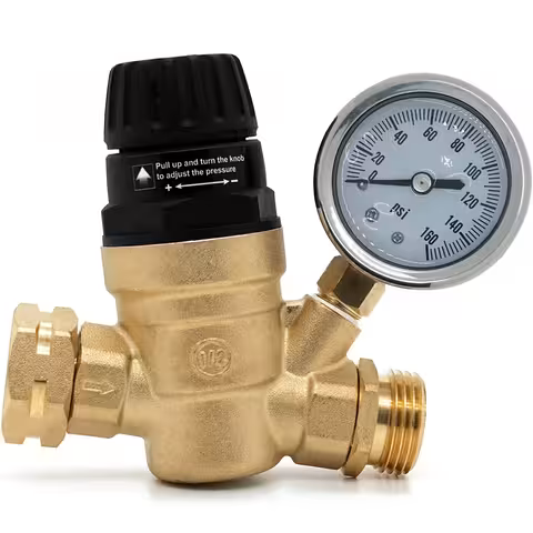 Regulátor / reduktor tlaku vody 3/4″ s manometrem – omezovač pro zavlažování, čerpadlo, bojler, karavan