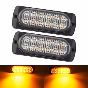 LED stroboskopy žluté 12V–24V – profesionální blikání pro masku, přední nárazník, nákladní auto, ATV, vůz
